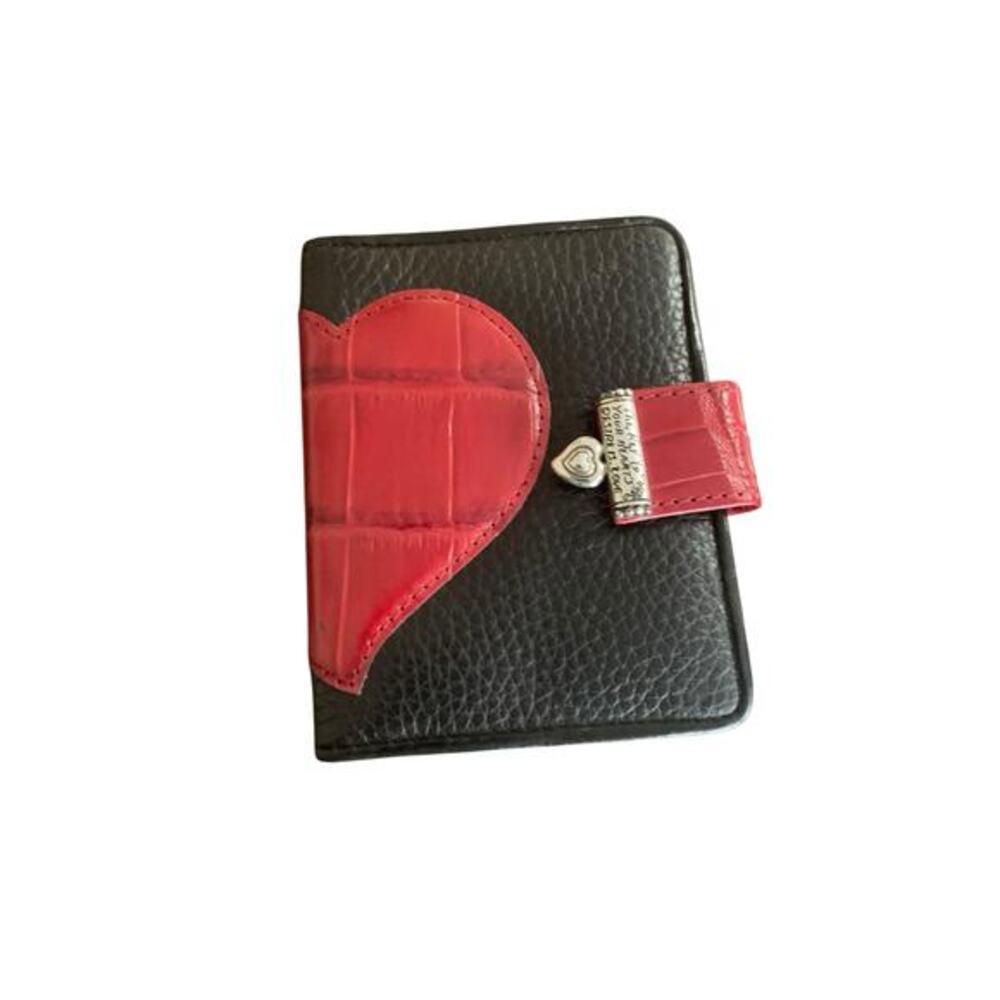 Brighton Bellissimo‎ Heart Wallet Red Black Silver Accents Hearts Desire